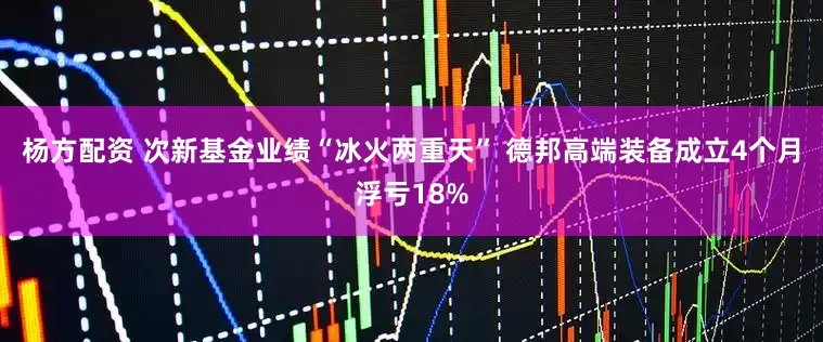 杨方配资 次新基金业绩“冰火两重天” 德邦高端装备成立4个月浮亏18%