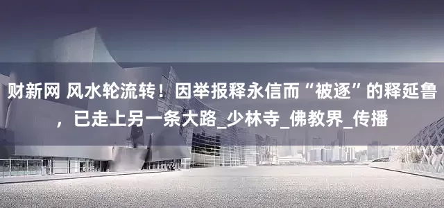 财新网 风水轮流转！因举报释永信而“被逐”的释延鲁，已走上另一条大路_少林寺_佛教界_传播